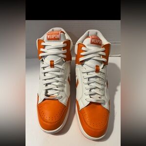 Converse Men's High-Top Orange and White Sneakers